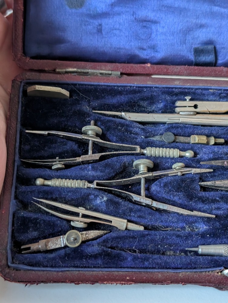 Vintage Precision Drafting Drawing Set in Case
