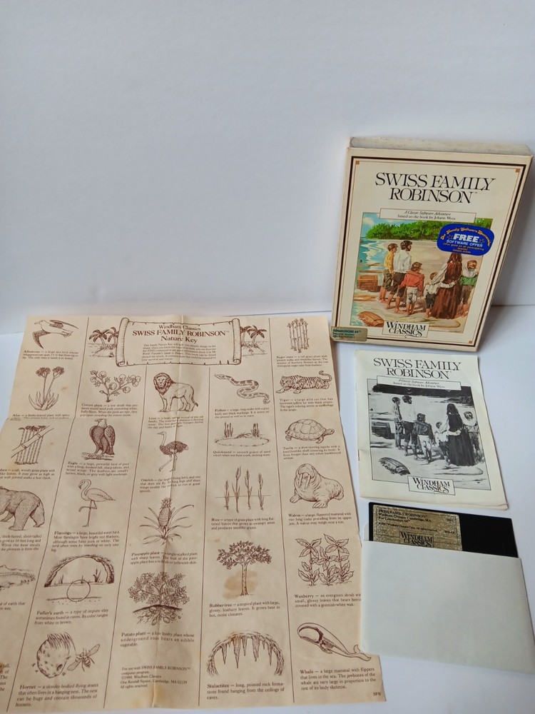 Commodore 64 Swiss Family Robinson Windham Classics Computer Game Tested/Works