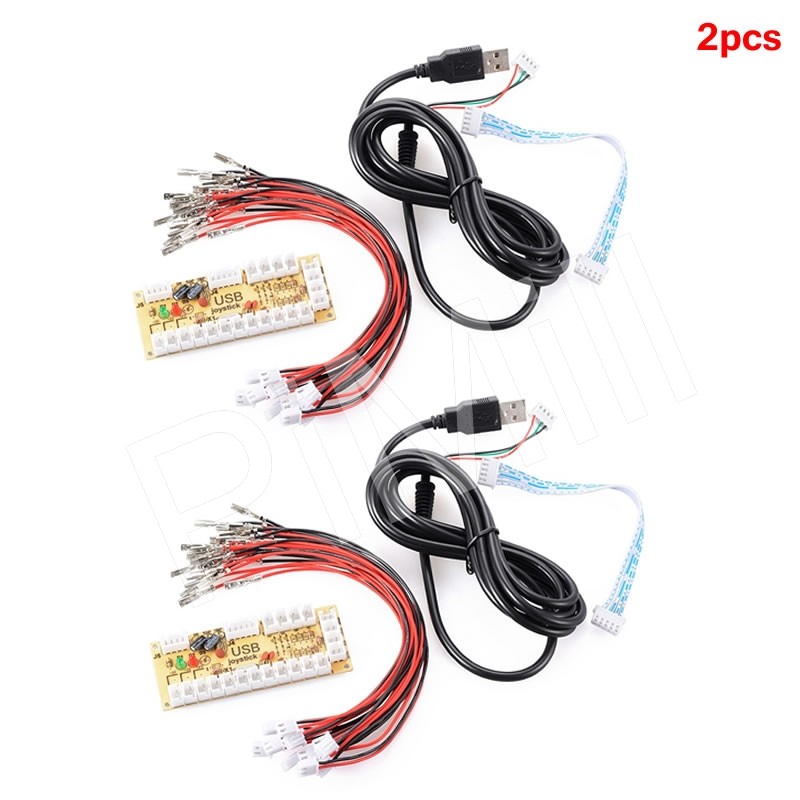 2pcs Zero Delay USB Encoder For PC Arcade Joystick Buttons 5Pin Cables US Stock