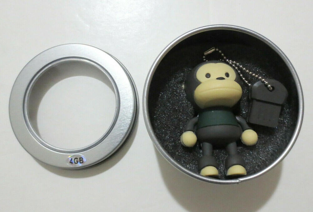 Cute Monkey USB Flash Memory Drive 4GB thumb drive - Grayish Brown