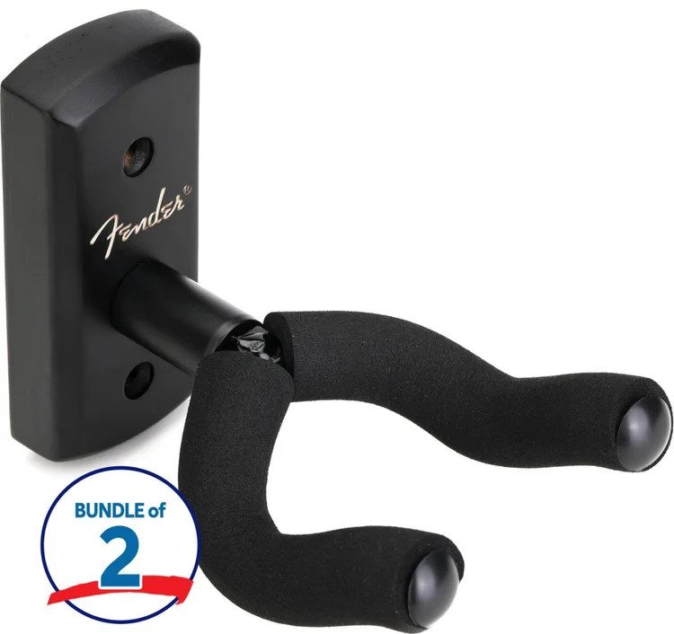 Fender Essentials Guitar Wall Hanger - Black (2-pack)