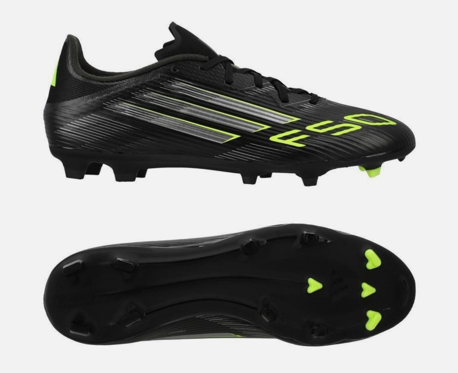 Adidas F50 League FG Core Black Iron Soccer Shoes Size JI0007