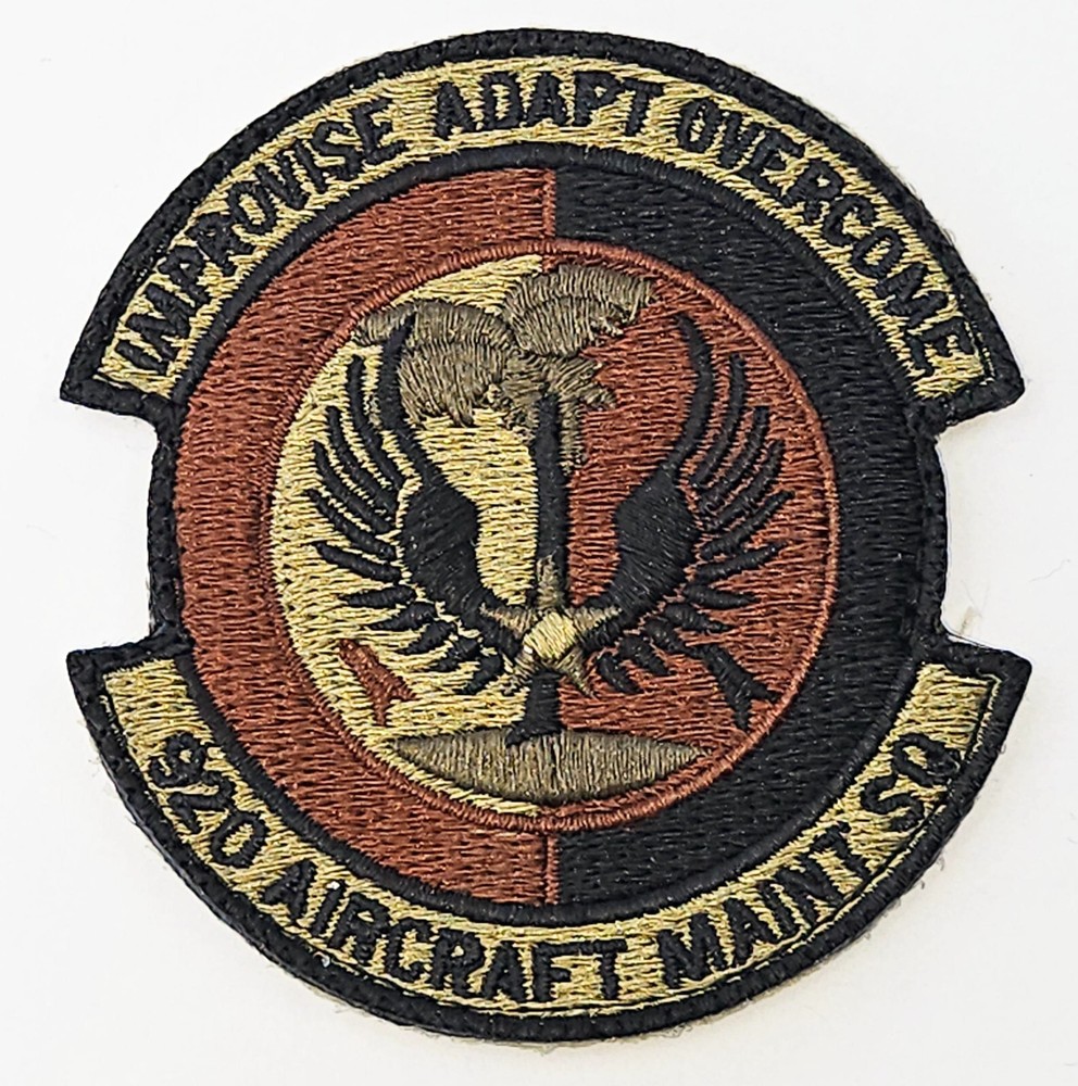 Air Force 920th Aircraft Maintenance Squadron Spice Brown Hook Back Patch