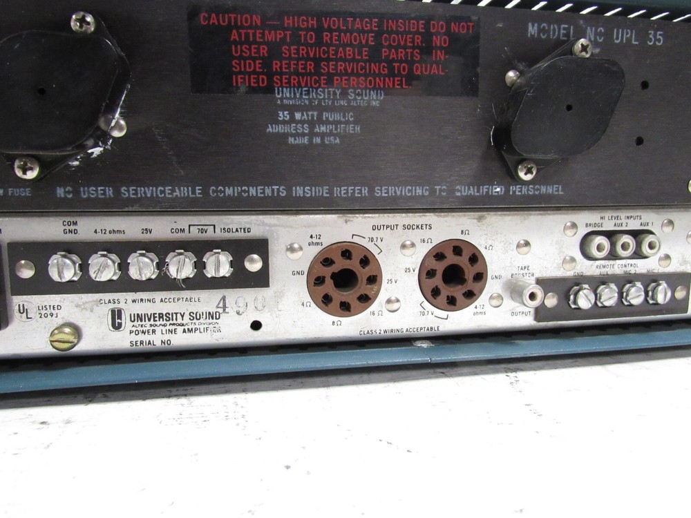 Altec Lansing University Sound 35T Power-Line Solid State Amplifier Untested