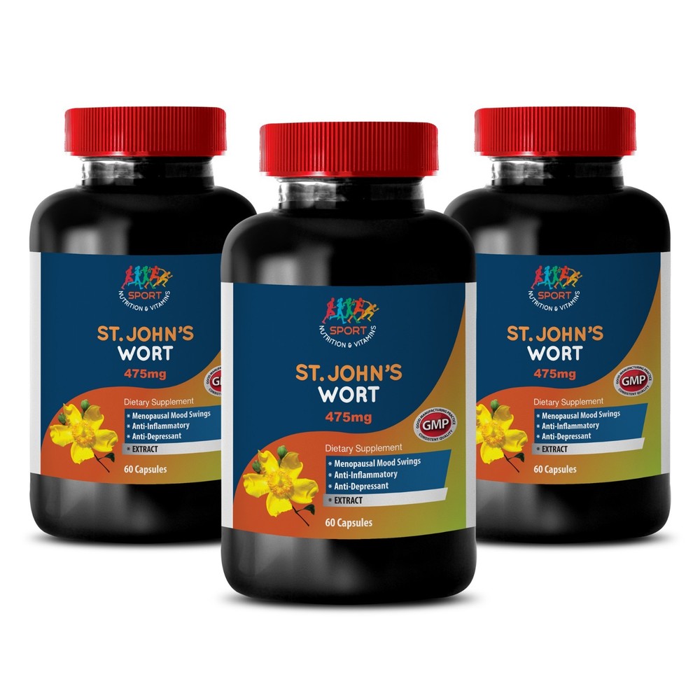 Leaf Extract - ST. JOHN'S WORT EXTRACT - Stress Help - mood support - 3 Bottles