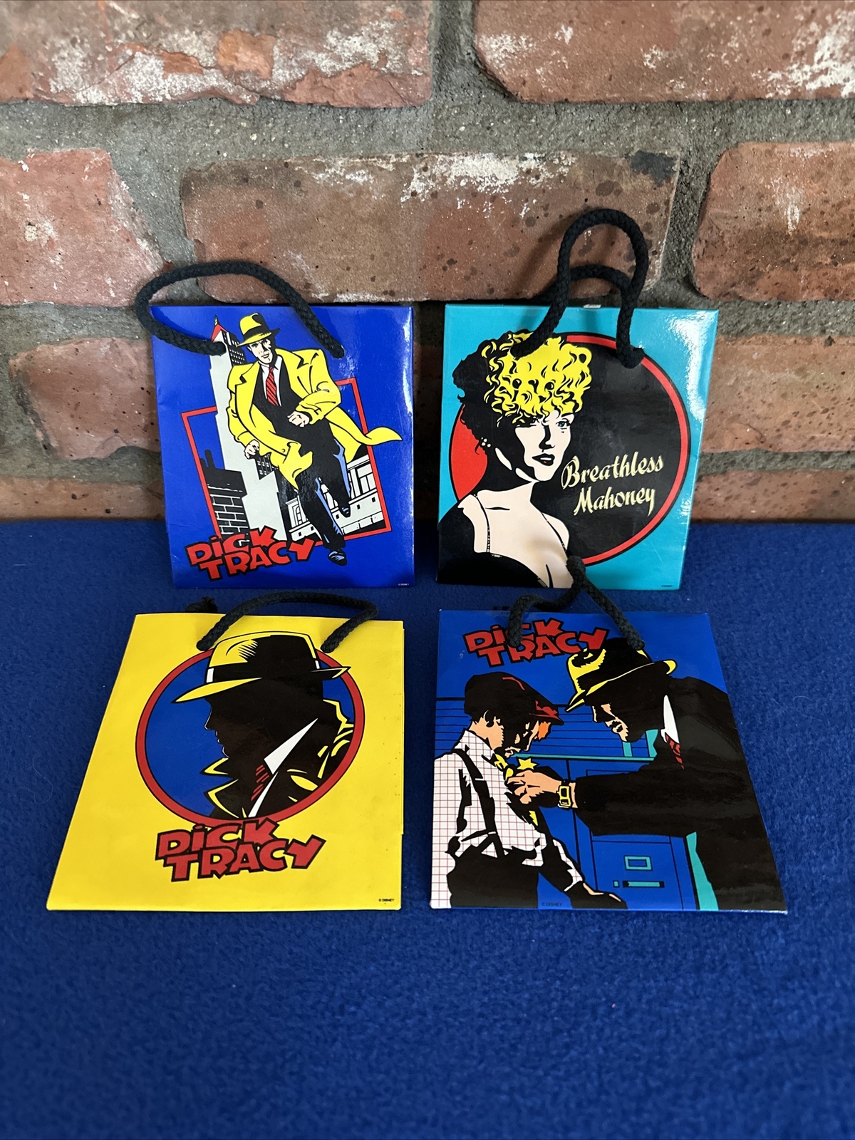 Dick Tracy Movie Gift Bags Lot of 4 Applause Walt Disney Co. ALL DIFFERENT VTG