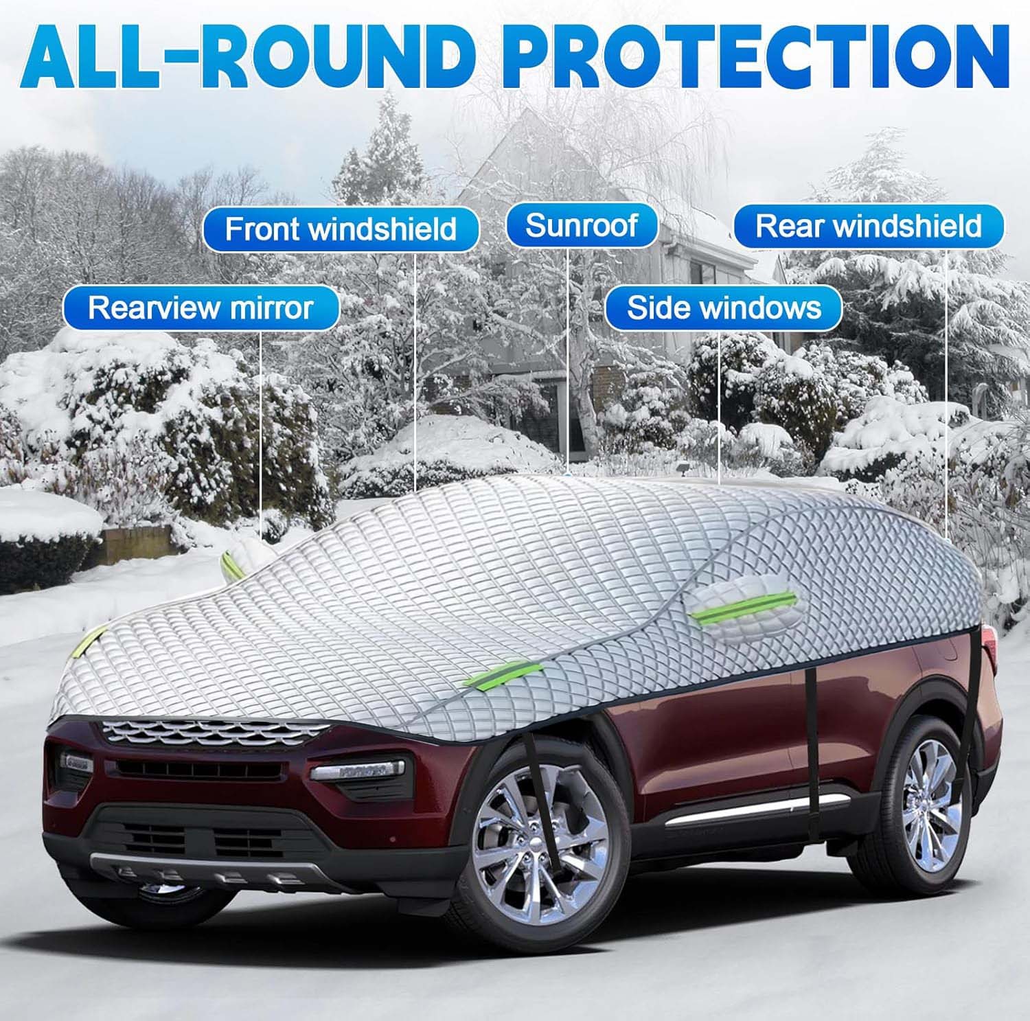 Snow Car Cover Waterproof All Weather Protection Anti-UV Rain Snow Anti Scratch