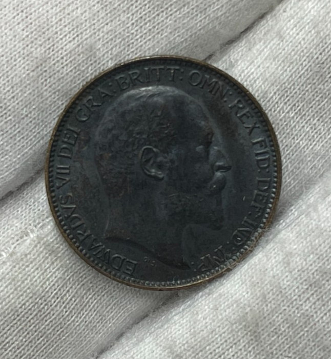 1908 Great Britain Farthing Coin High Grade