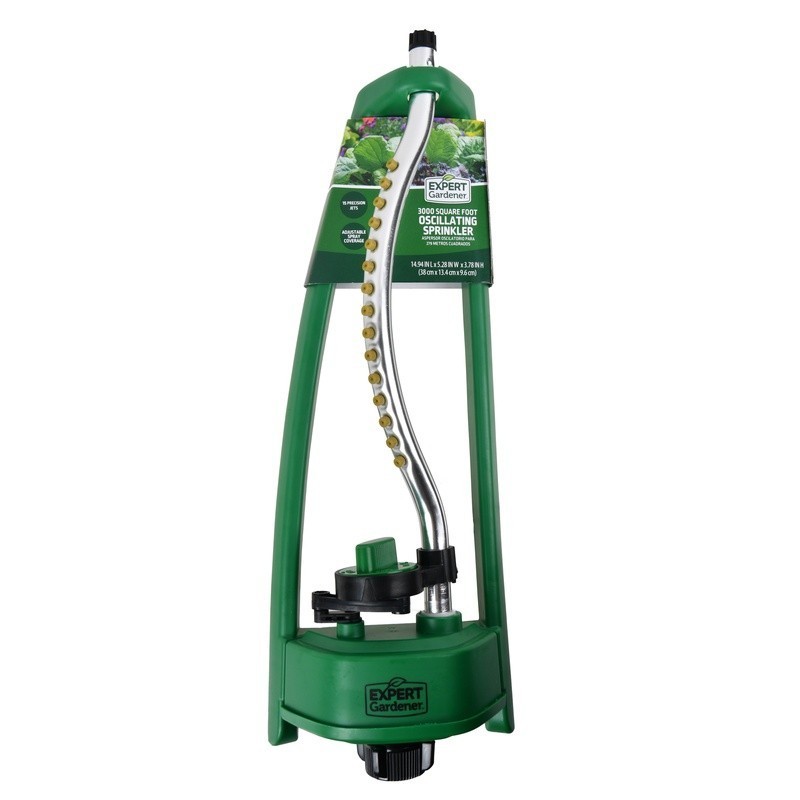 3000 sq ft Oscillating Sprinkler Adjustable Flow Durable Base Garden Hose Ready