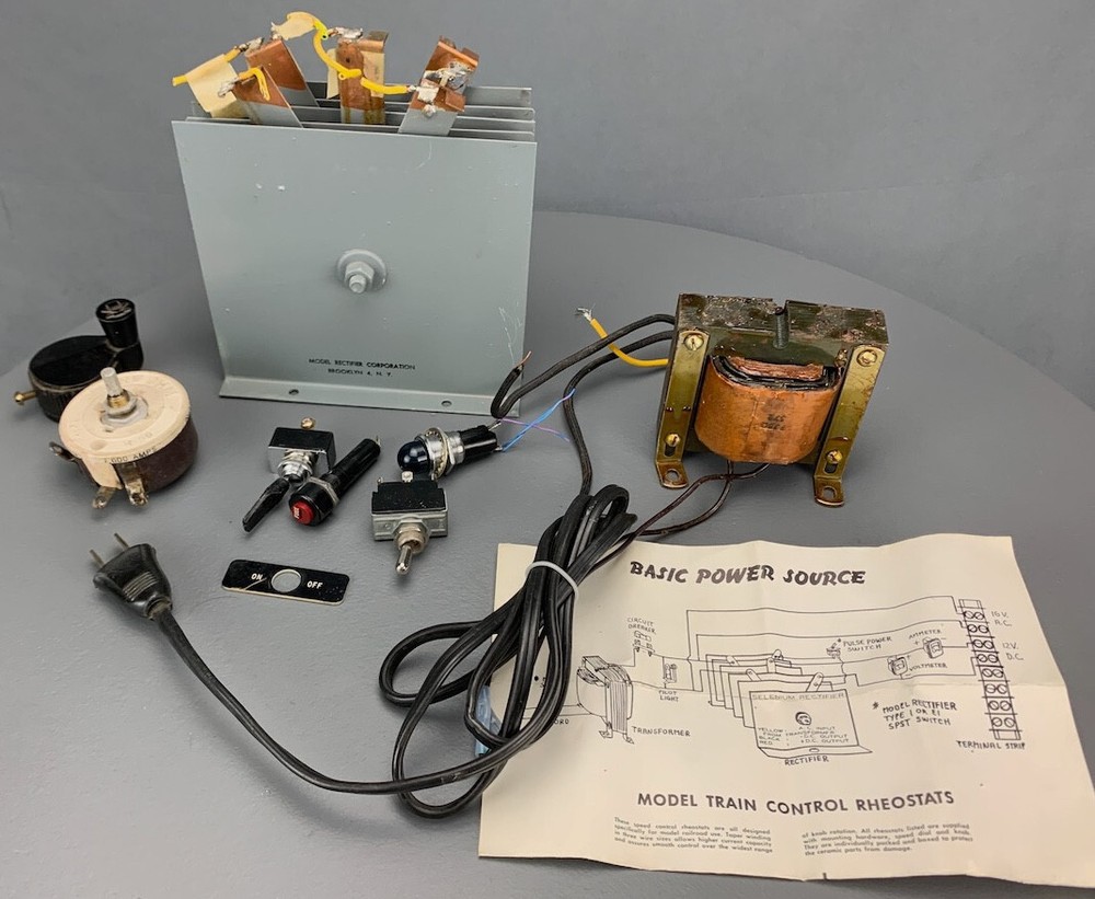 Vintage MRC Basic Power Source, TRU-OHM rheostat & Selenium Rectifier Kit E0025