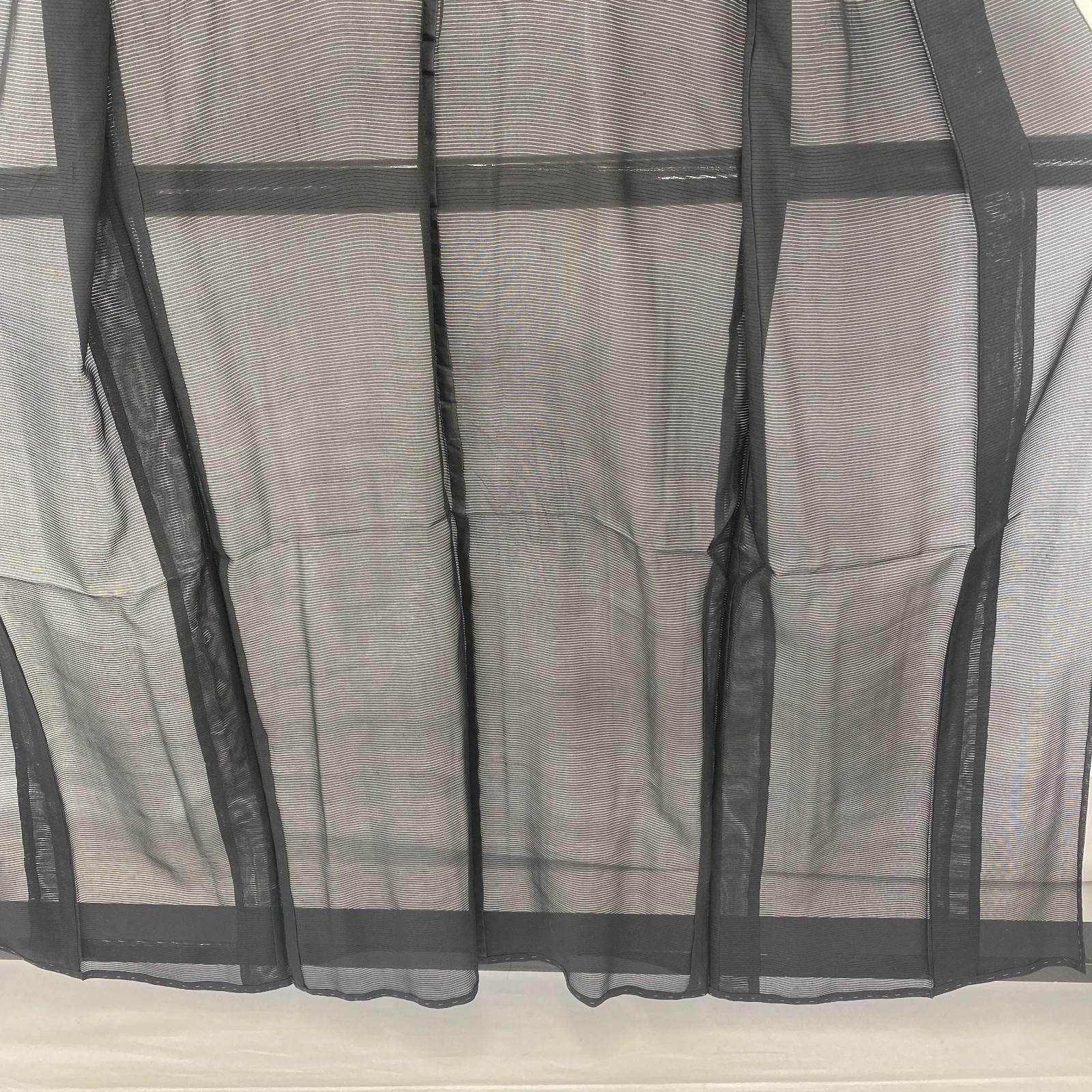 Japanese Vintage Kimono Polyester Black No Lining Family crest Length 61 in