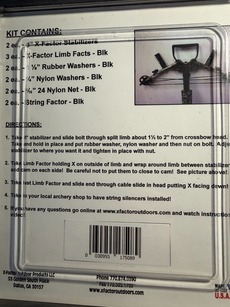 X FACTOR SPLIT LIME CROSSBOW DAMPENING SYSTEM