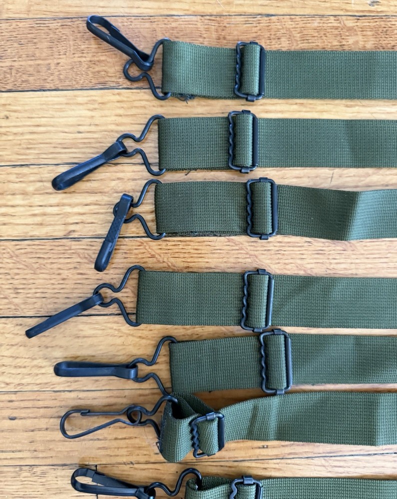 Military Surplus Strap Webbing with Hooks Olive Drab 38"