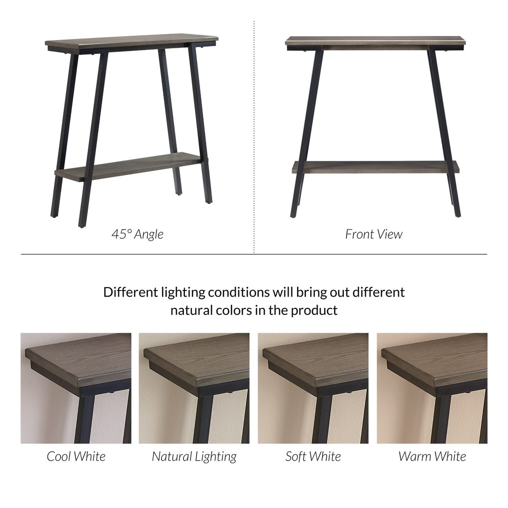 Pemberly Row Contemporary Multi-Functional Console Table in Gray