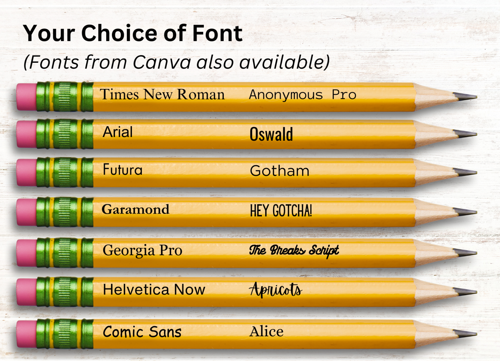 Custom Engraved Pencils (12x ) #2 Personalized for Kids School Business