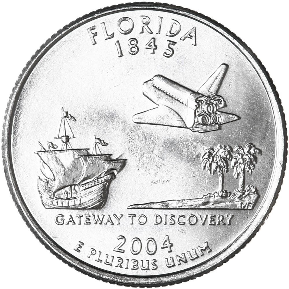 2004 D State Quarter Florida BU CN-Clad US Coin