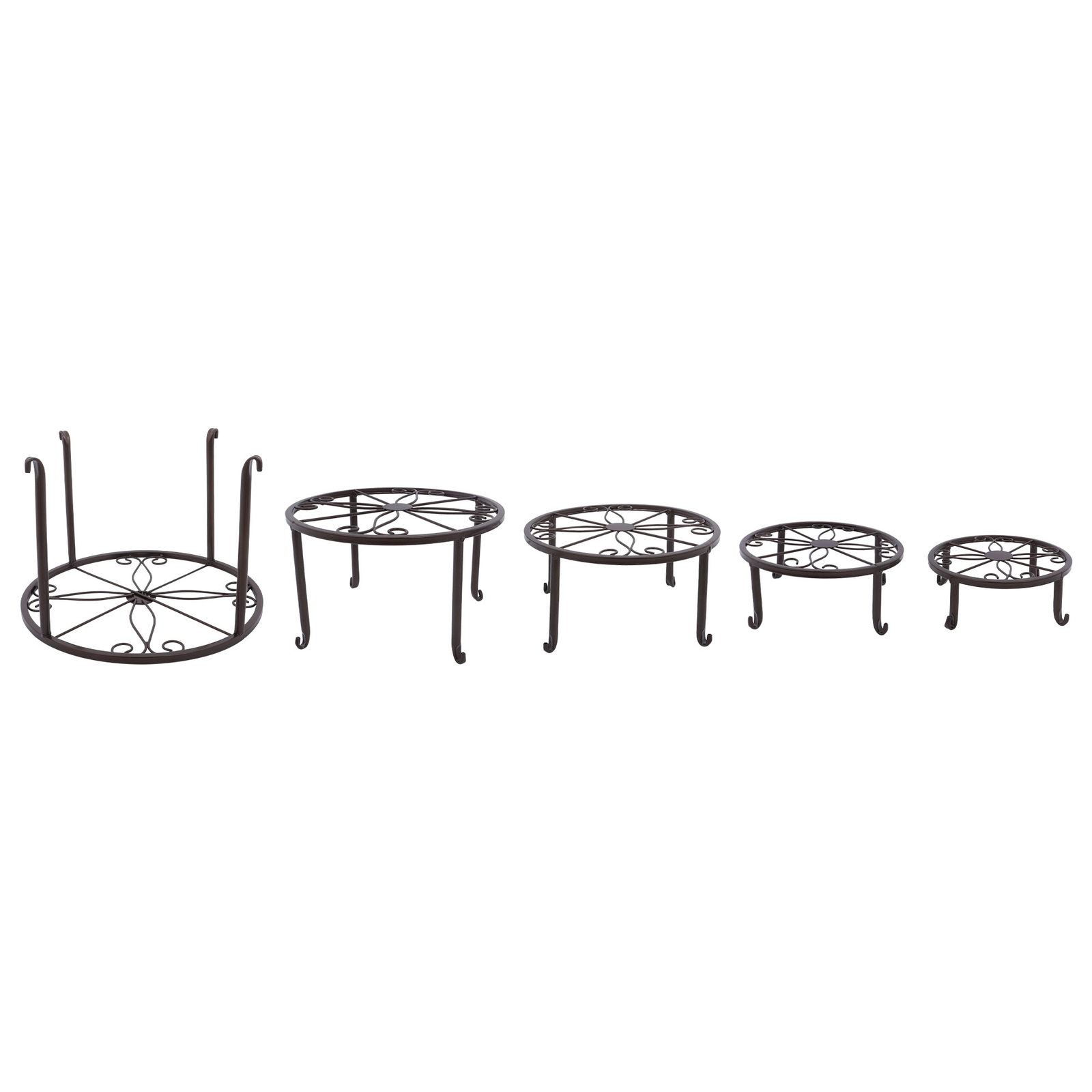 5 Pack Metal Plant Stand Heavy Duty Flower Pot Stands For Outdoor Indoor Plants