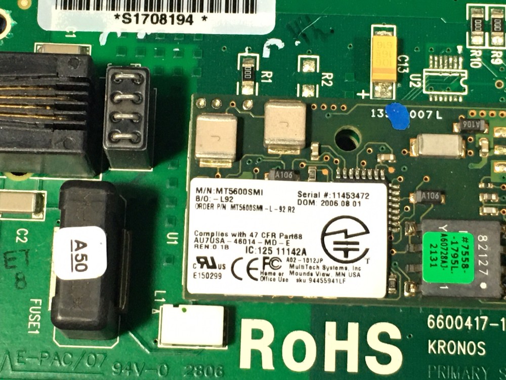 Kronos Time Clock 4500 Modem Card 6600417-001