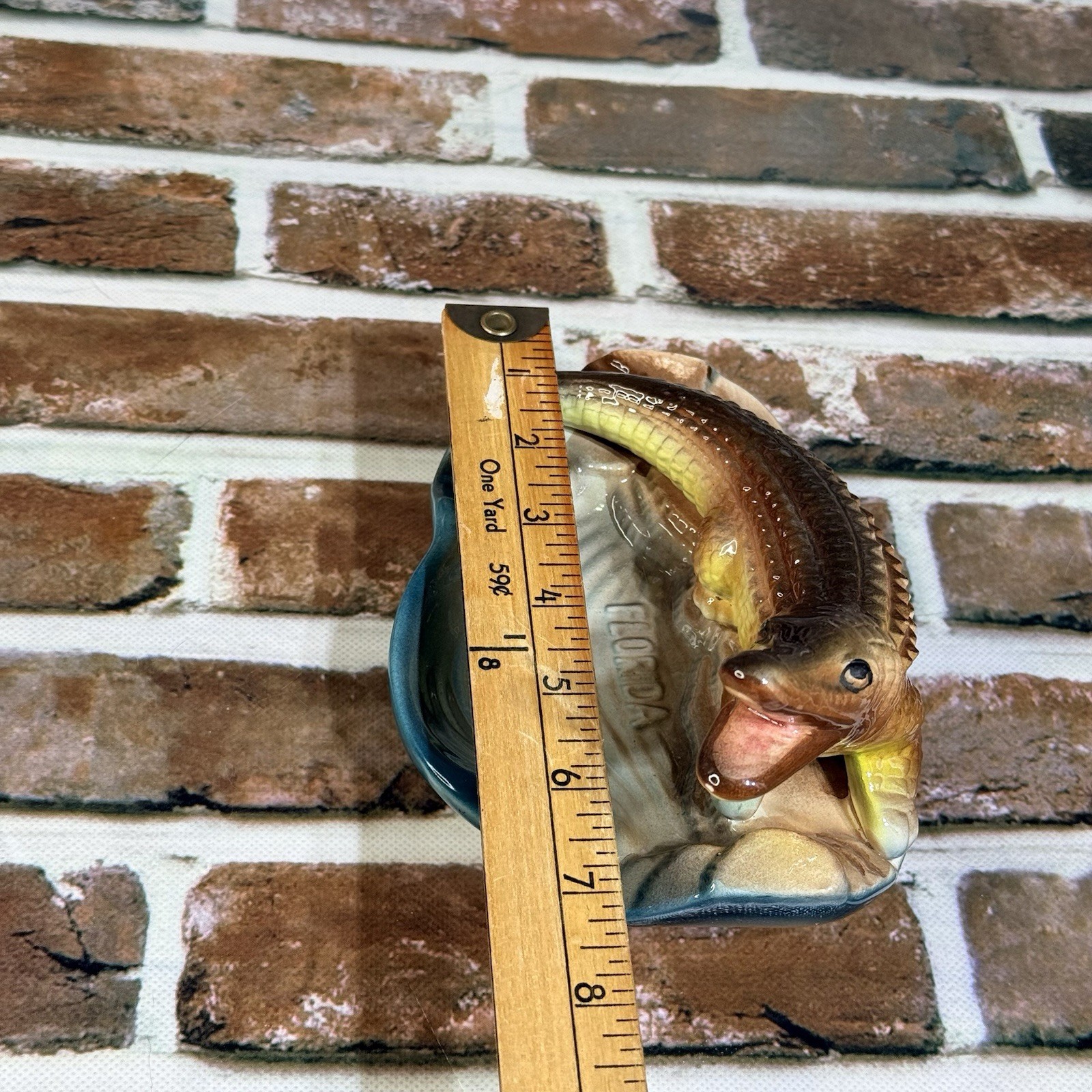 Vintage Florida Souvenir Ashtray Trinket Alligator Ceramic Hand Painted