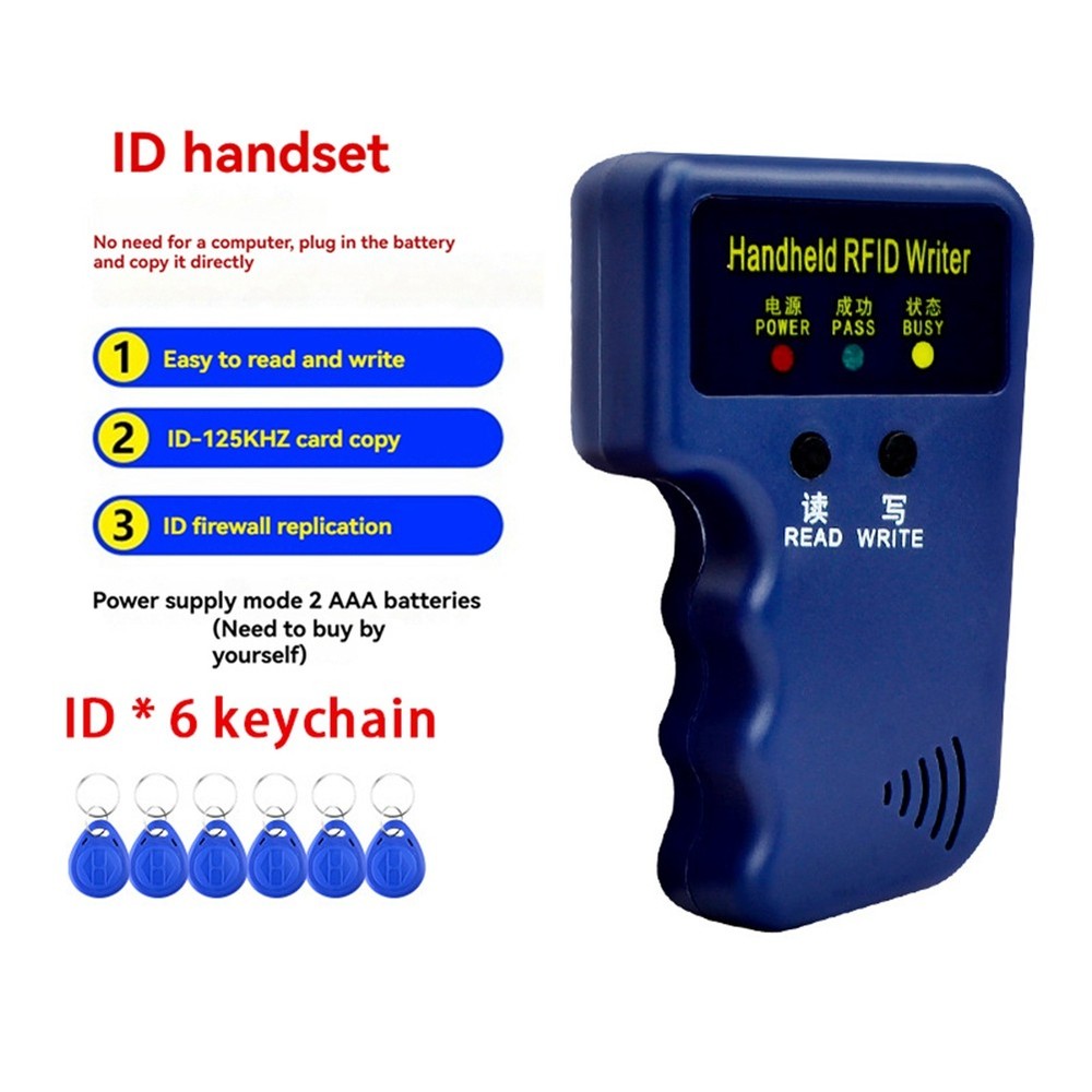 125Khz RFID Card Reader+6 Keyfobs Kit Copier Writer Duplicator Programmer5999