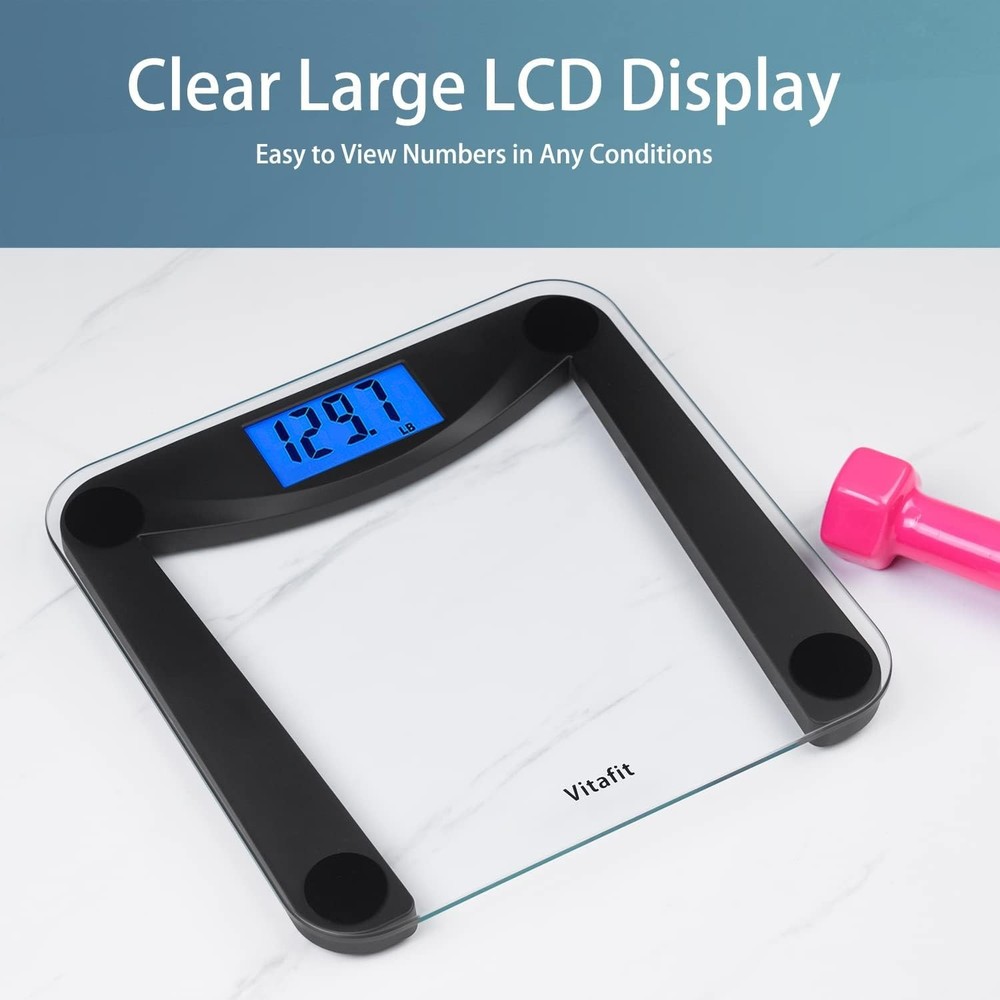 Extra Large Backlit LCD Digital Scale - 0.1lb Precision for Body Weight