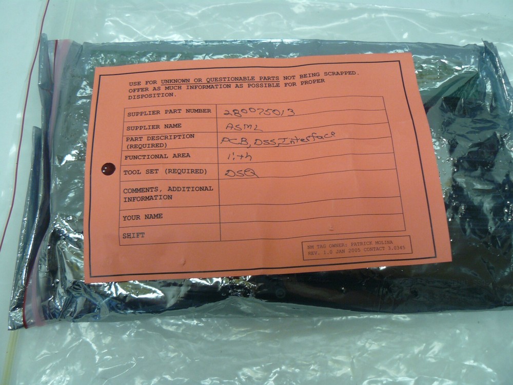 ASML 280075013 DSS interface Ontrak Systems 28-0075-013 rev B