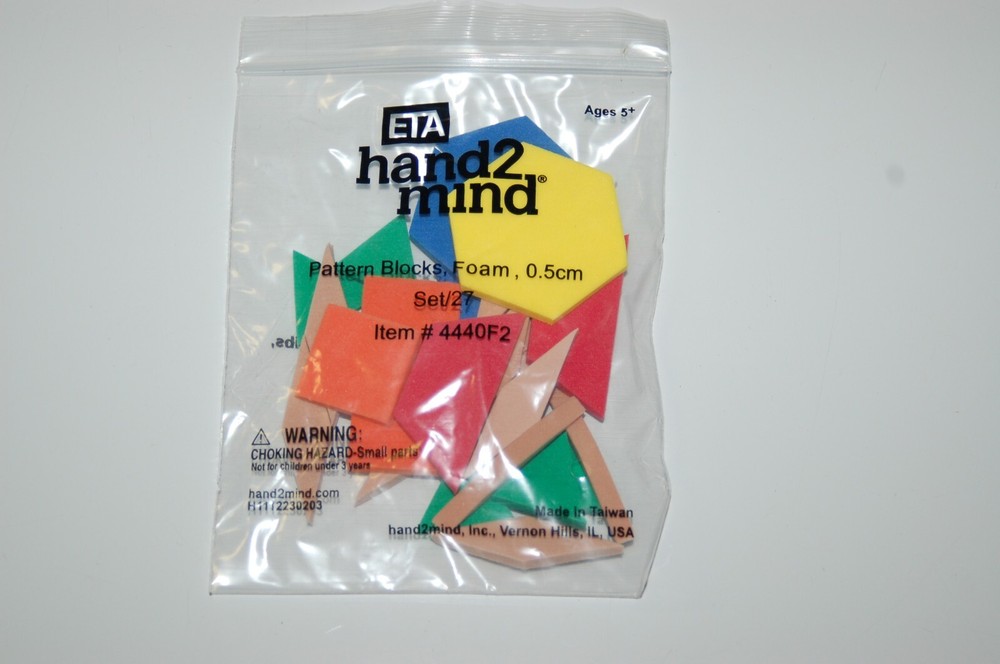 ETA hand2mind Pattern Blocks, Foam Set/27 Item #4440F2 Teaching Manipulative
