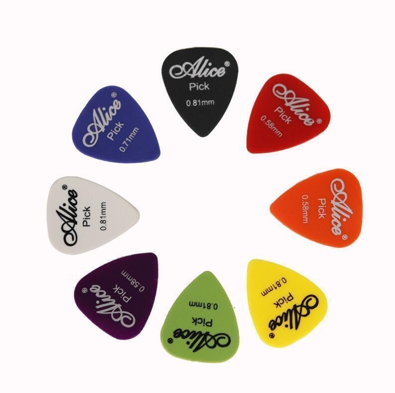 100pcs/lot Alice Assorted 0.58mm -1.50mm Anti-slip Nylon Guitar Picks Plectrums