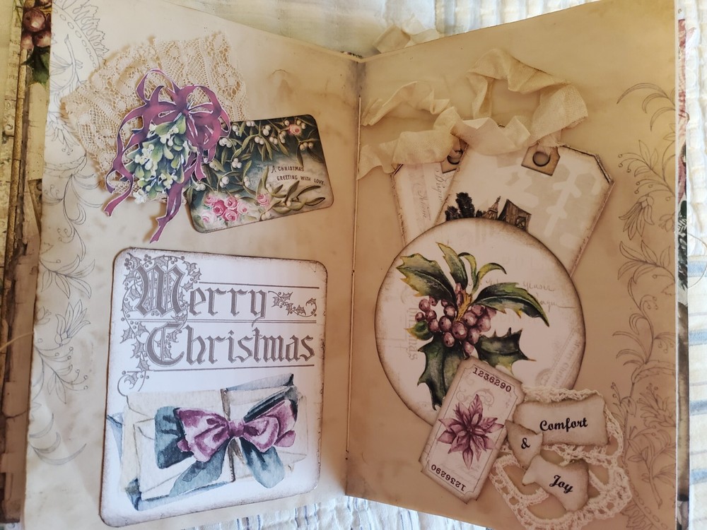 Completed Large Art / Junk Journal Christmas Handmade