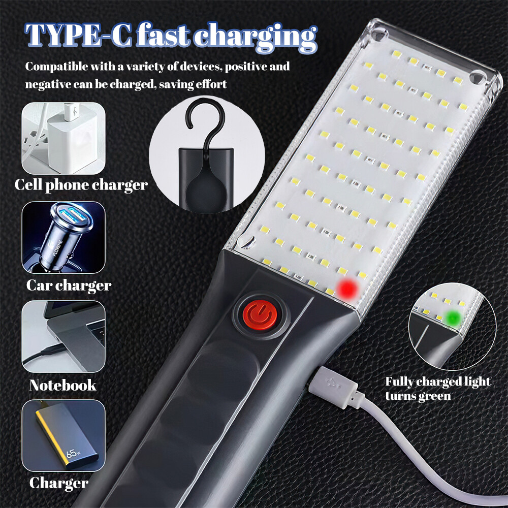 Magnetic Rechargeable LED COB Work Light Mechanic Flashlight Lamp Bright 5 Modes