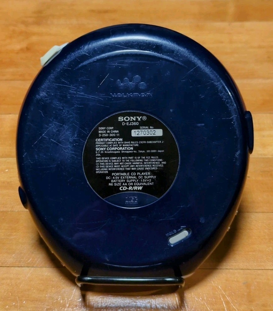 Sony Psyc Walkman D-EJ360 CD Player Portable Blue Color - Tested Working