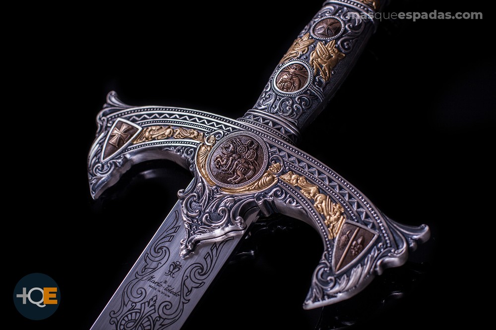 Marto - Silver Templar Sword with Gold