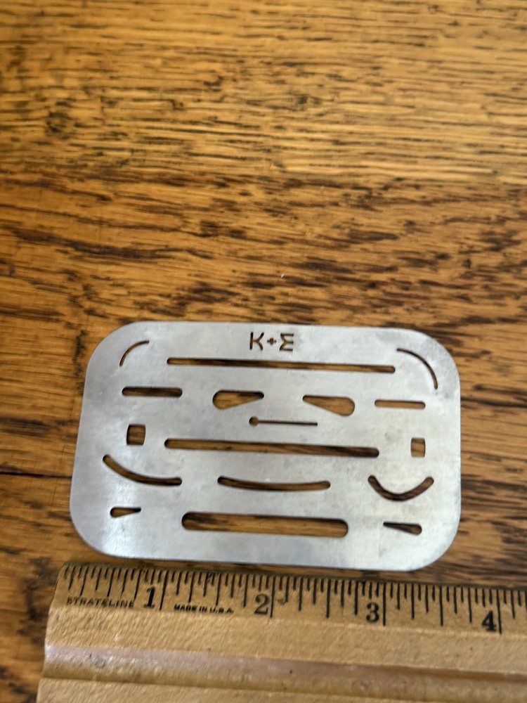 Vintage K+E Metal Erasing Shield Drafting Template Tool USA