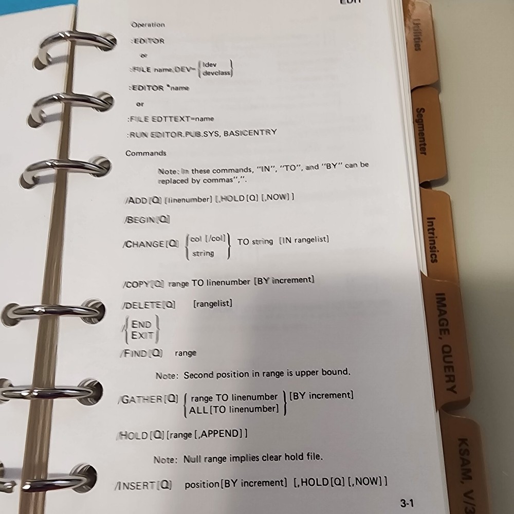 Vtg 1981 Hewlett Packard HP 3000 Computer Systems MPE Software Pocket Guide