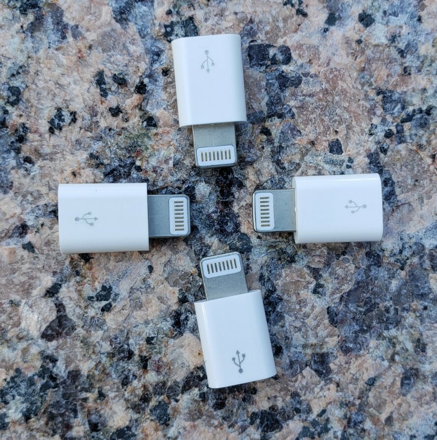 🔥lot 4x Micro USB 8Pin Data Cable Adapter android to iPhone Converter