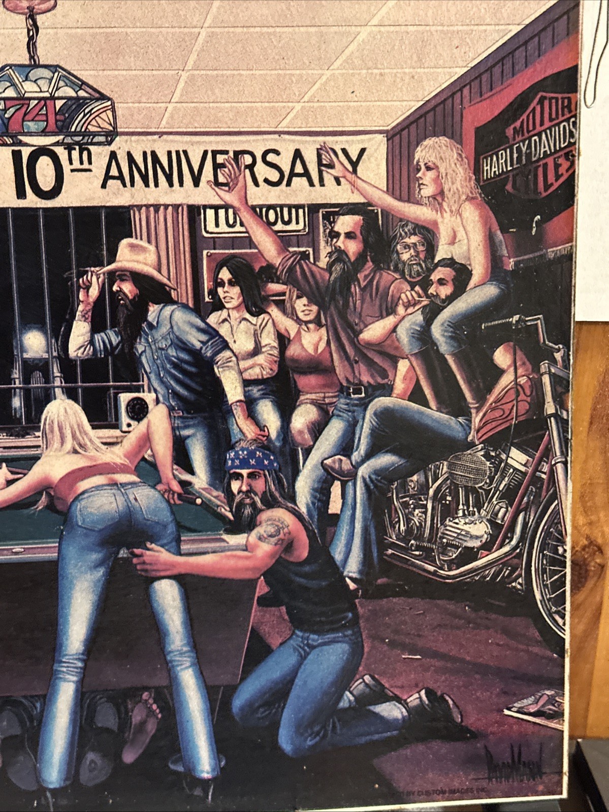 Awesome Vintage Easy Riders 10th Anniversary Wall Hanger 20” Long 16”tall