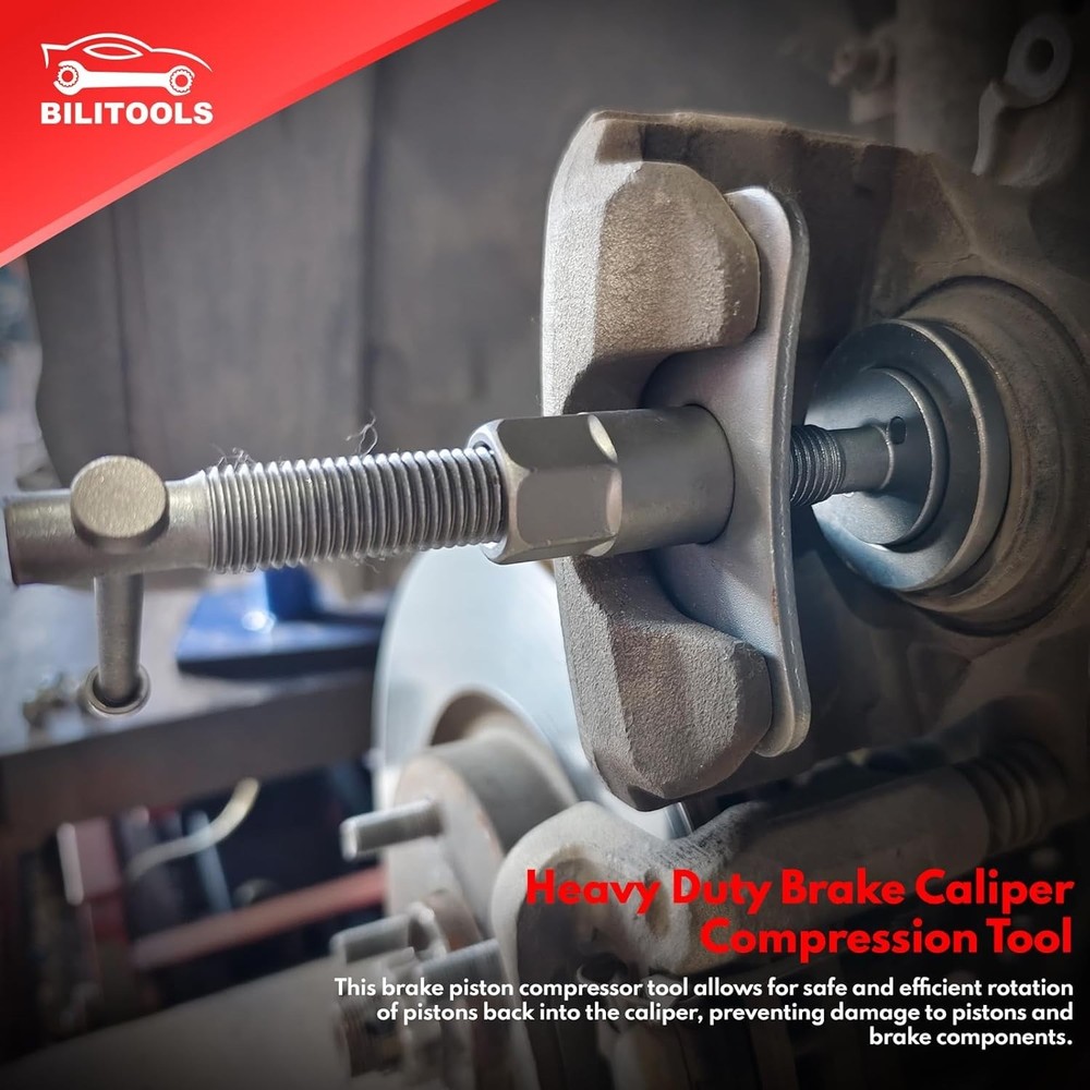 Brake Caliper Piston Rewind Tool with Dual-Functionality for Various Vehicles