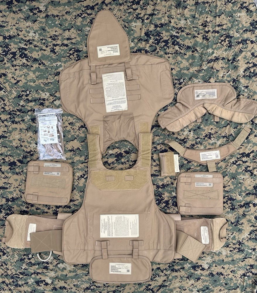 USMC MTV Modular Tactical Vest w/ Soft Inserts Medium Coyote Complete Set