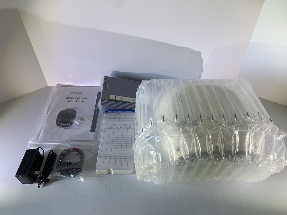 TIMOZIA Time Clock with Passcode, Auto-Align Time Card Machine, 6 Punches White