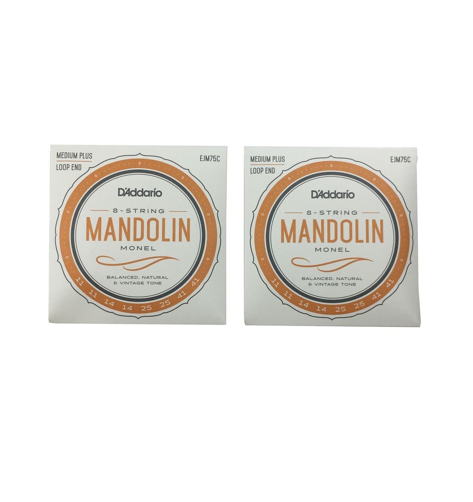 D'Addario Mandolin Strings 2 Sets Monel Medium Plus 11-41 Loop End