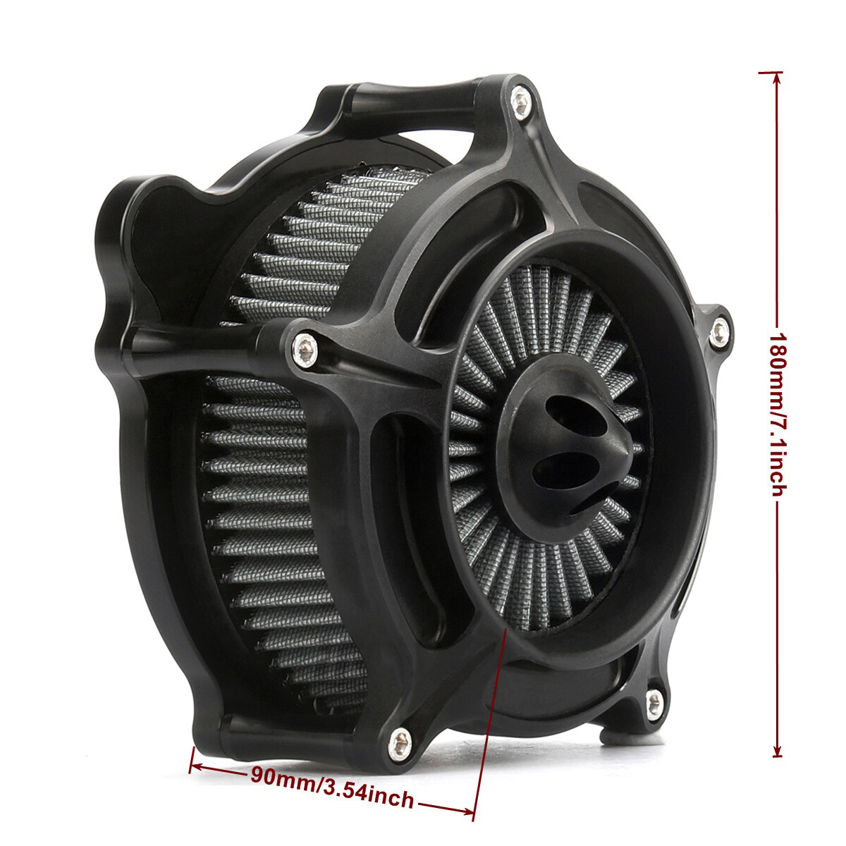 Spike Ops Black Air Intake Filter For Harley Softail FLSTNI FXST Slim FLS 00-15