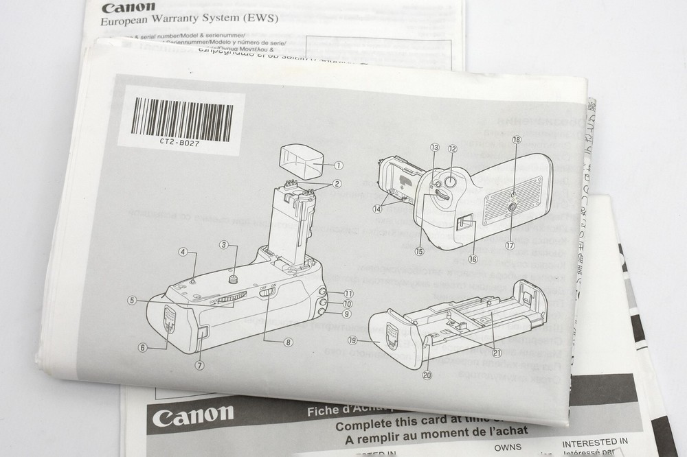 Canon BG-E21 Battery Grip - MINT