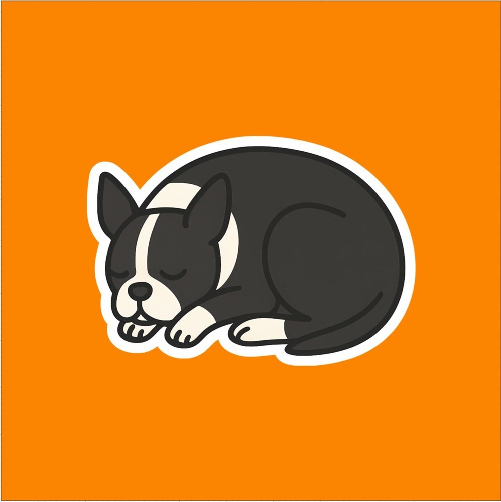 Boston Terrier  Sleeping Sticker