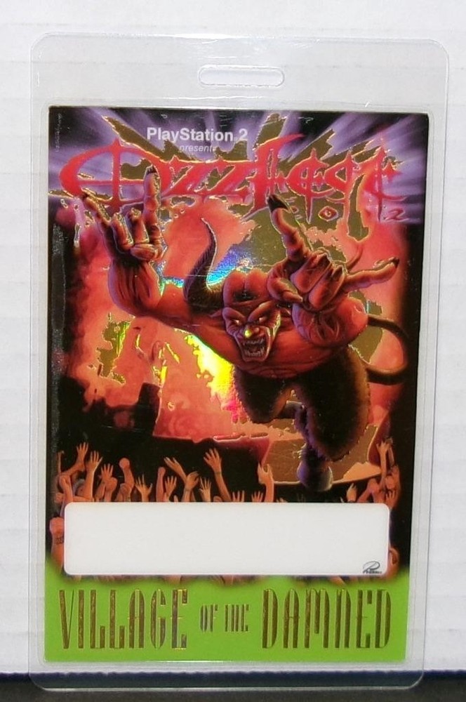 Vintage Genuine DOUBLE SIDED Ozzfest 2002 Laminated Backstage Pass VILLAGE