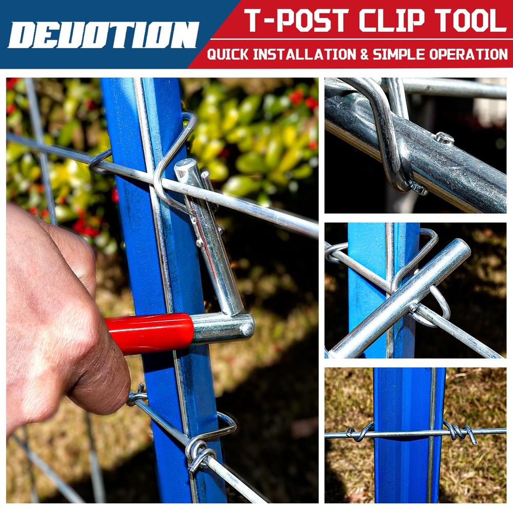 T Post Clips Tool Fence Wire Twisting Bender Handheld Functional Steel Tool