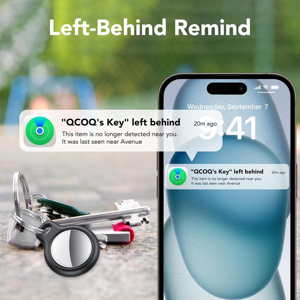Air Tracker Tags-4 Pack Black | Bluetooth Tracker Work with Apple Find My (iO...
