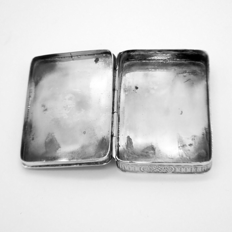 Rectangular Pill Tobacco Box German 800 Silver Hanau
