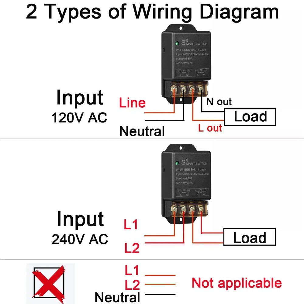 30A Hight Power WiFi Wireless Smart Switch, DIY Module for Home