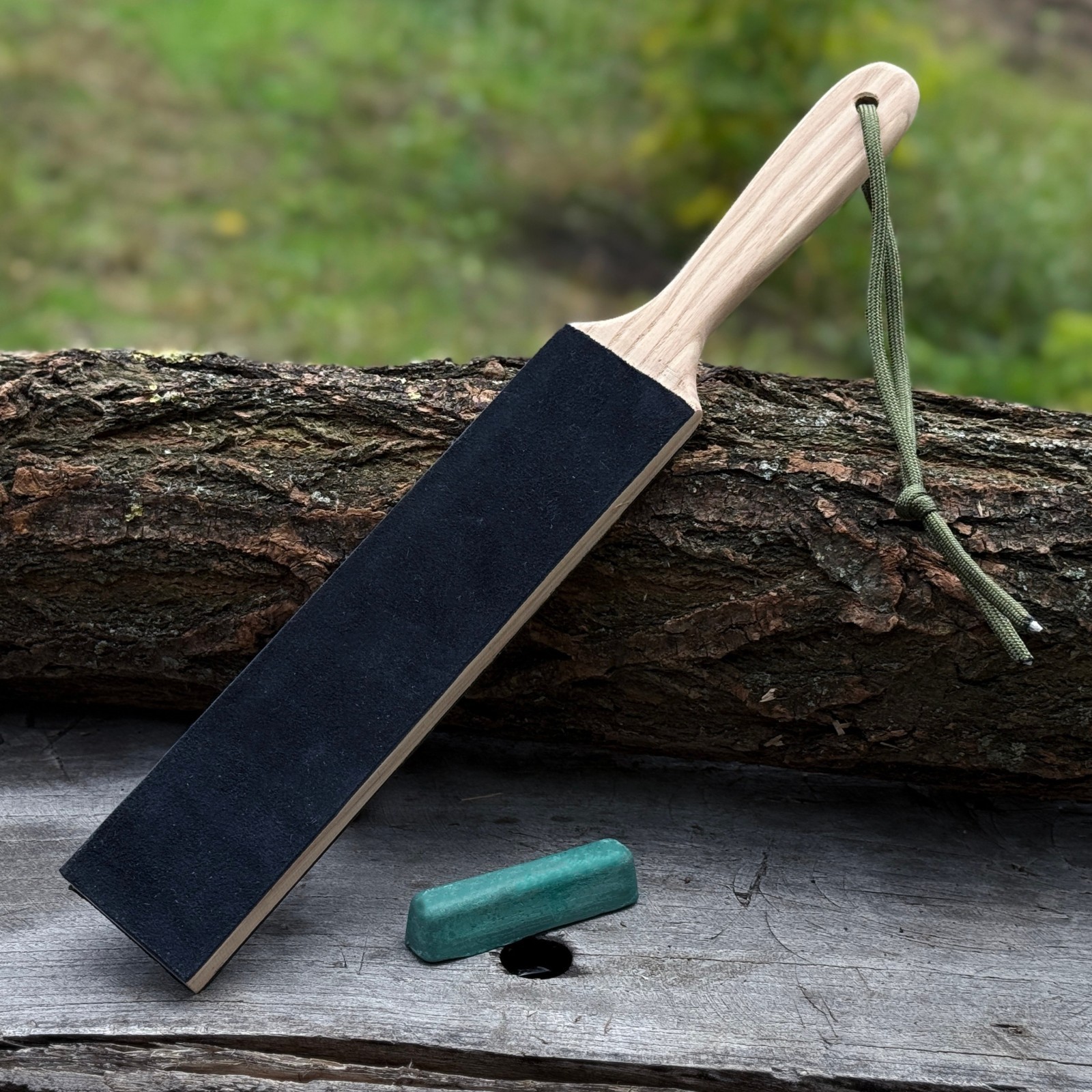 Double Sided Leather Sharpening Strop Knife Tool Honing Paddle Polishing Paste