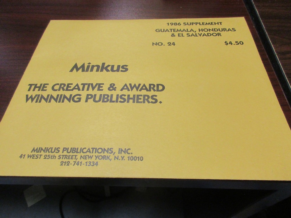 "MINKUS"1986  SUPPLEMENT GUATEMALA, HONDURAS, & EL SAL  W/FREE SHP.